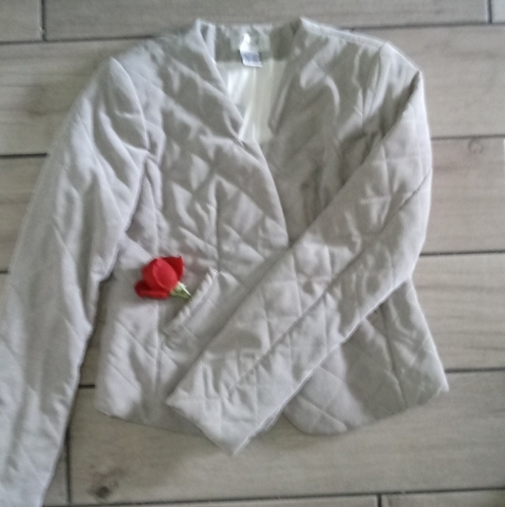 Grey Quilted Blazer